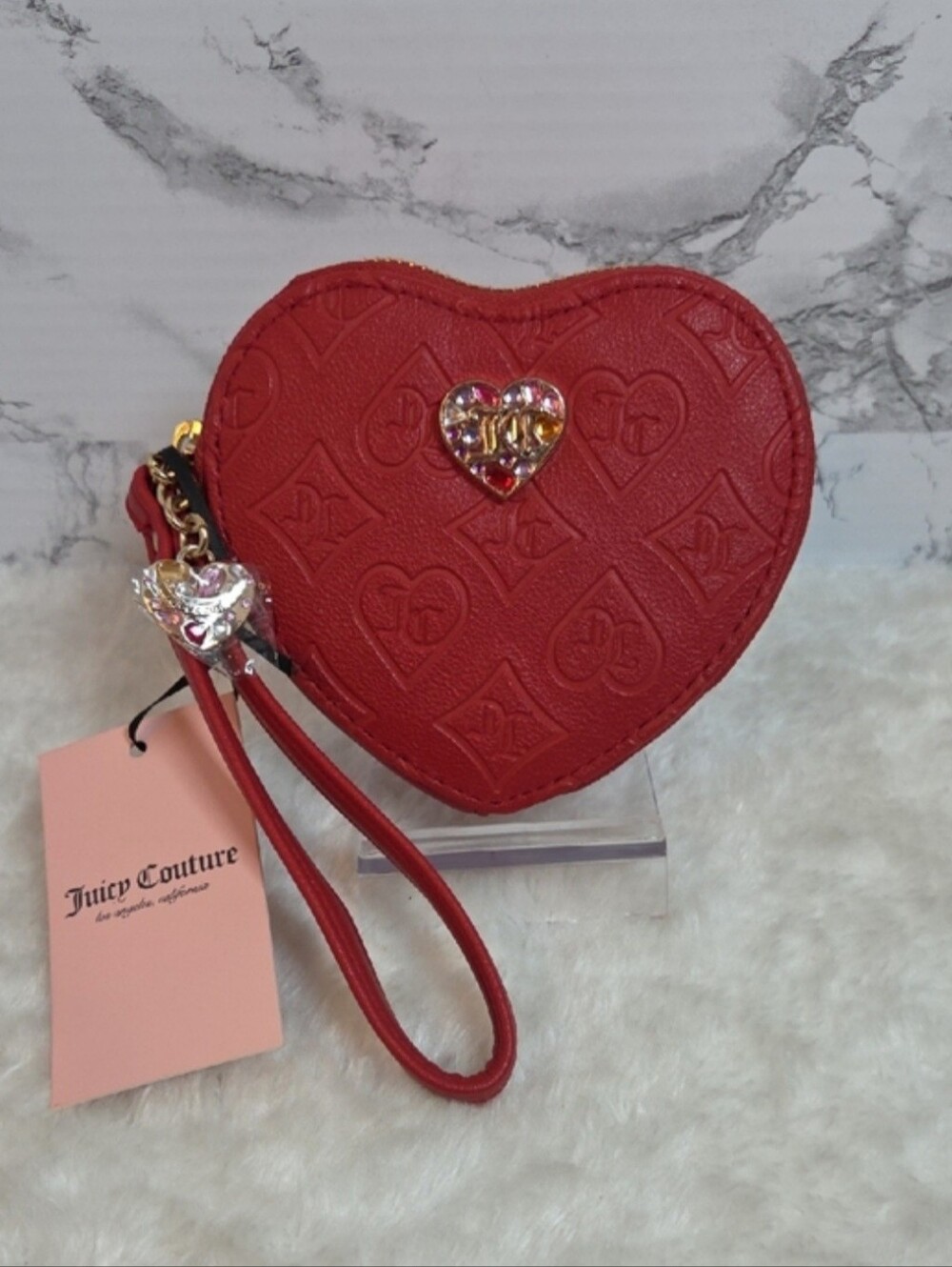 Juicy Couture Red Heart Wristlet Coin Purse NWT